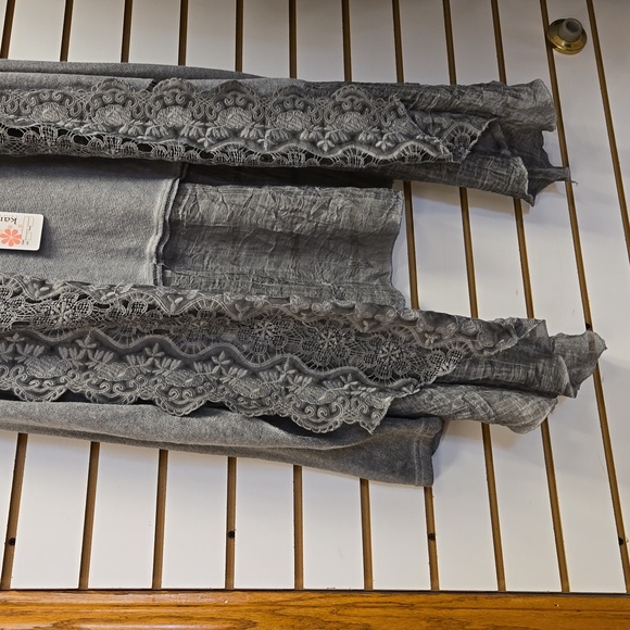 Kamana Open Cardigan LACE  & LIGHT SWEATER **GRAY** NEW SZ LARGE. BEAUTIFUL - Picture 5 of 10